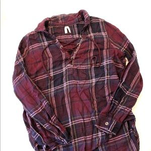 Lace up flannel